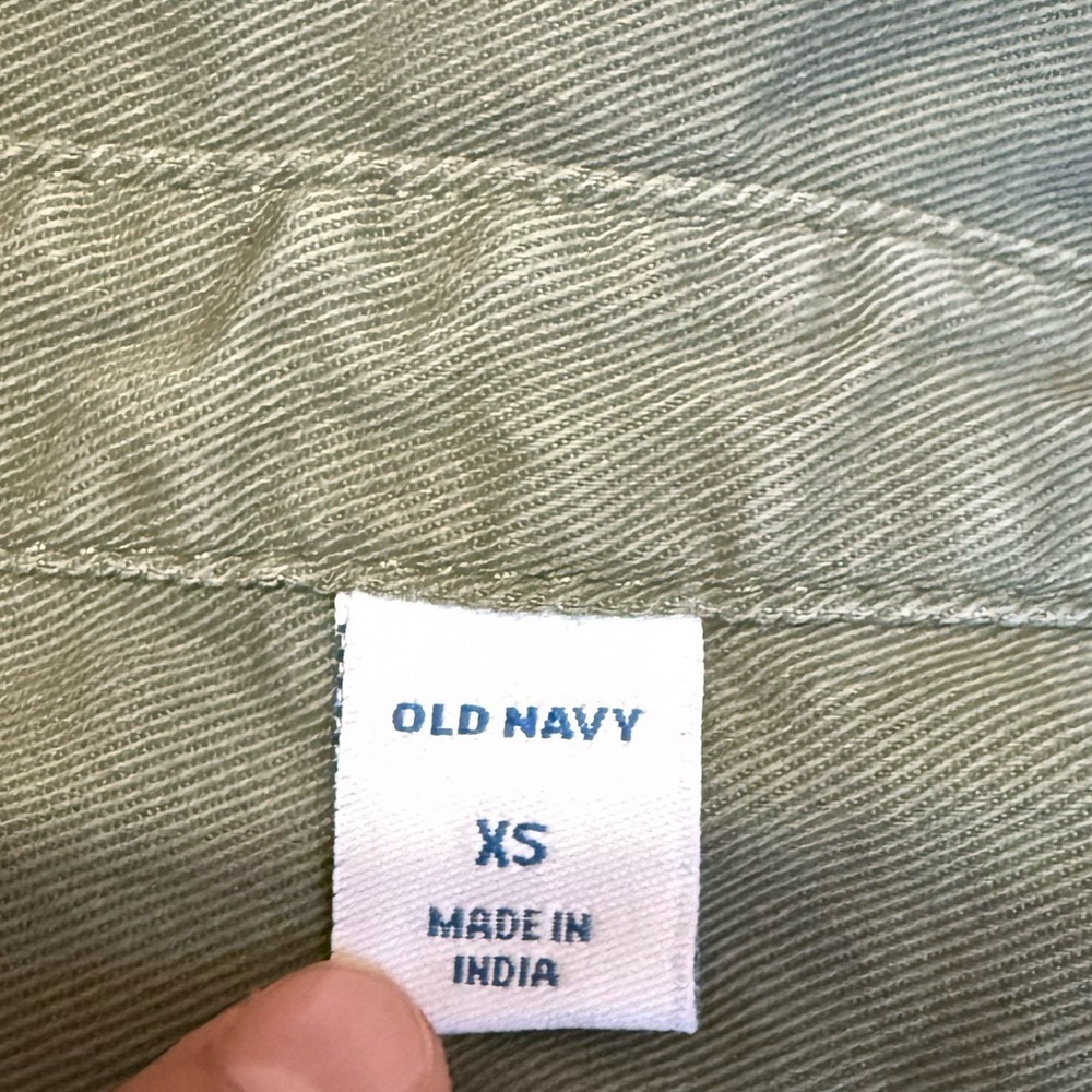 Old Navy Olive Green Button Up Military 100% Cotton Short Sleeve Romper Size XS - Picture 4 of 5